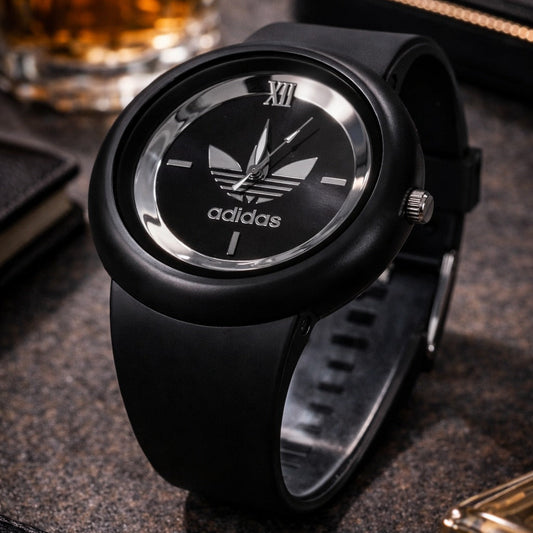 RoshiTimes Adidas Trefoil Classic Black Silicone Strap Watch Just Rs. 999